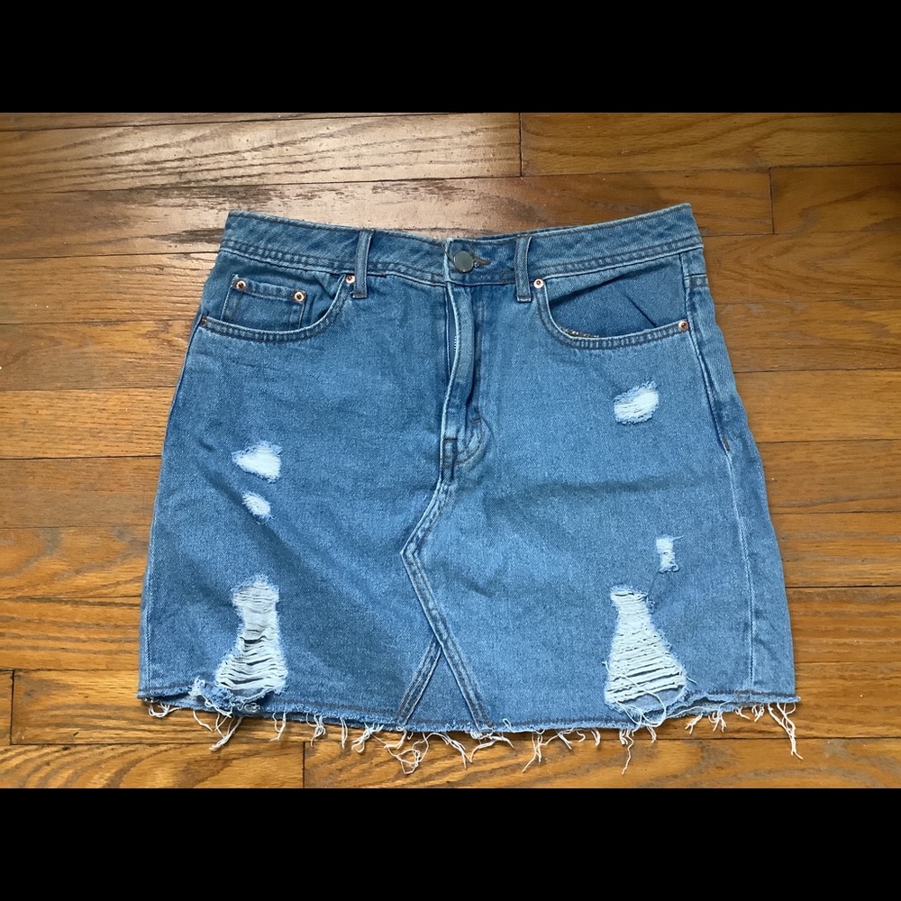 H&M Ripped Jean Skirt